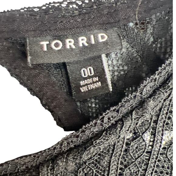 Torrid Midi Rayon Slub Lace Trim Dress Size 00 - Picture 8 of 12